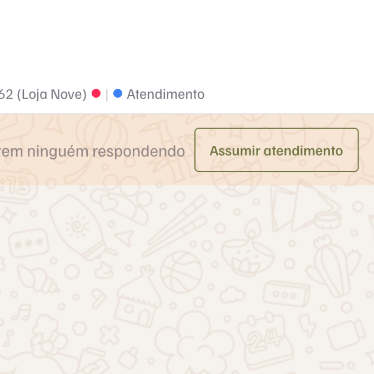 Operador assumindo conversa no painel da Olivia